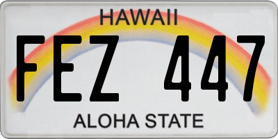 HI license plate FEZ447