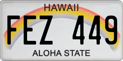 HI license plate FEZ449