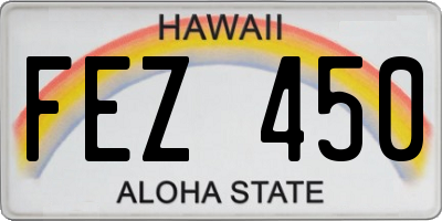 HI license plate FEZ450