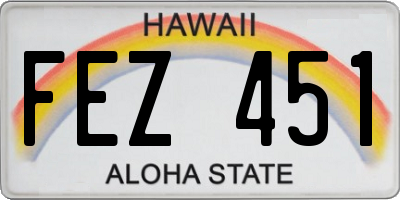 HI license plate FEZ451