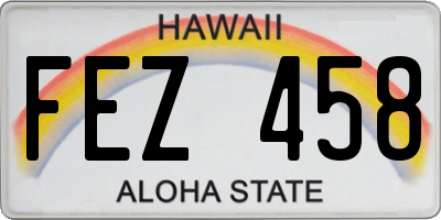 HI license plate FEZ458