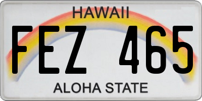 HI license plate FEZ465