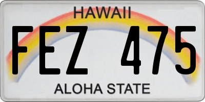 HI license plate FEZ475