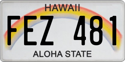 HI license plate FEZ481
