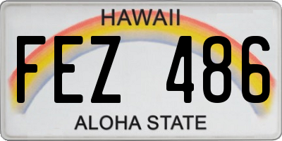 HI license plate FEZ486
