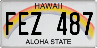 HI license plate FEZ487