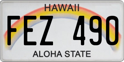 HI license plate FEZ490