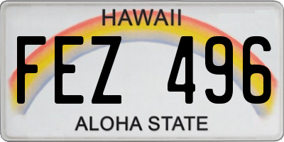HI license plate FEZ496