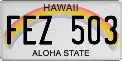 HI license plate FEZ503