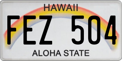 HI license plate FEZ504