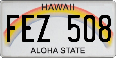 HI license plate FEZ508