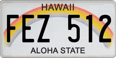 HI license plate FEZ512
