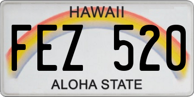 HI license plate FEZ520