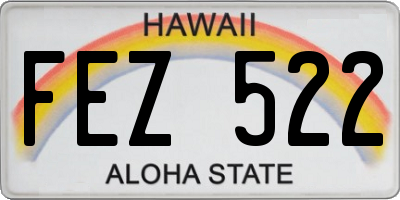HI license plate FEZ522