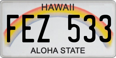 HI license plate FEZ533