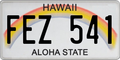 HI license plate FEZ541