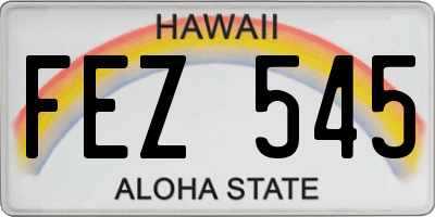 HI license plate FEZ545