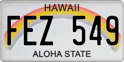 HI license plate FEZ549