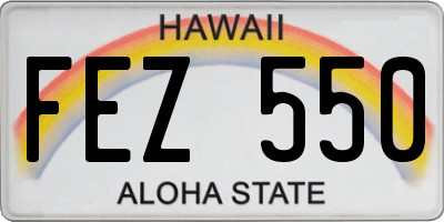 HI license plate FEZ550