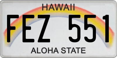 HI license plate FEZ551