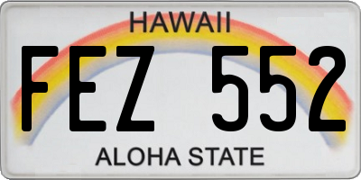 HI license plate FEZ552