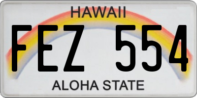 HI license plate FEZ554