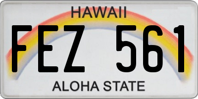 HI license plate FEZ561