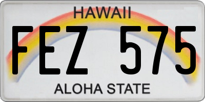 HI license plate FEZ575