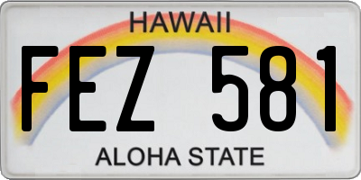 HI license plate FEZ581