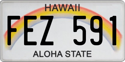 HI license plate FEZ591
