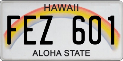 HI license plate FEZ601