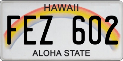 HI license plate FEZ602