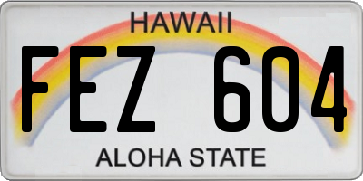 HI license plate FEZ604
