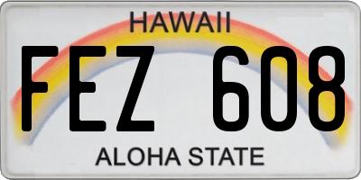 HI license plate FEZ608