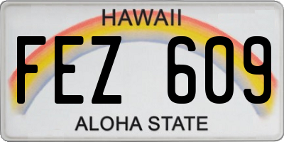 HI license plate FEZ609