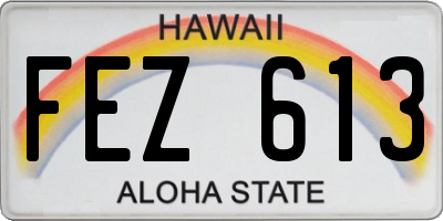 HI license plate FEZ613