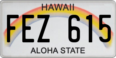 HI license plate FEZ615