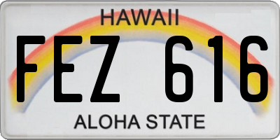 HI license plate FEZ616
