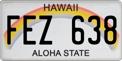 HI license plate FEZ638