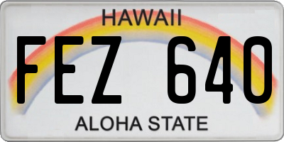 HI license plate FEZ640