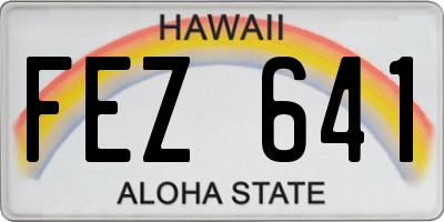 HI license plate FEZ641