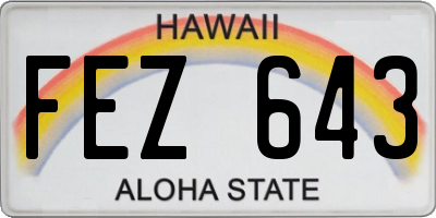 HI license plate FEZ643