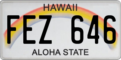 HI license plate FEZ646
