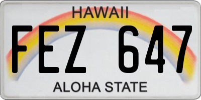 HI license plate FEZ647