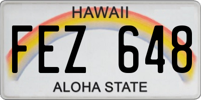 HI license plate FEZ648