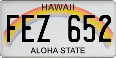 HI license plate FEZ652