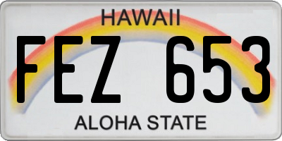 HI license plate FEZ653