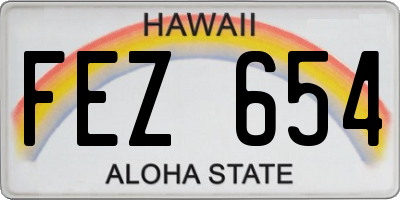 HI license plate FEZ654