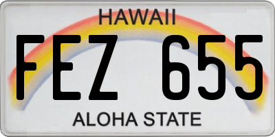 HI license plate FEZ655