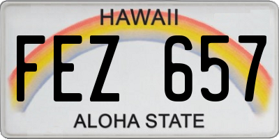 HI license plate FEZ657